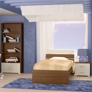 Детско легло Nota-Ημίδιπλο - Walnut / Ecru