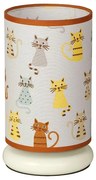 Настолна лампа КОТКИ, крем, 1xE27
