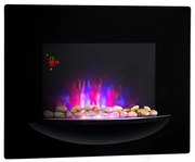 Klarstein Feuerschale, електрическа камина за стена, 1800 W, симулация на пламъка, декоративни камъни, черен цвят