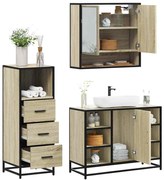 3301061 vidaXL Комплект шкафове за баня от 3 части дъб сонома инженерно дърво