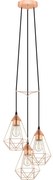 Eglo 78276 - Полилей на кабел BYRON 3xE27/60W/230V в меден цвят