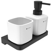 NIMCO MAC 2905831K-T-90-Стенен дозатор за сапун с поставка за четки за зъби MAYA 320 мм