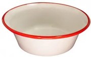 Емайлирана купа конус ф16см крем/червено RETRO-(101C/16 105+105)