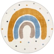 Детски килим в цвят жълта охра и слонова кост ø120 cm Joyful Gold – FD