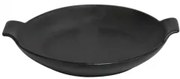 Horecano - Керамична тава с дръжки кръгла черна dia 21xh5см (1883)
