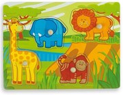 Andreu Toys - Цветен пъзел Джунгла с подсказка