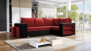 Ъглов диван Milano-Black-Red-Right