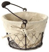 Horecano - Метален панер кръгъл 22x21xh14см - текстил (W1020-L)