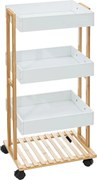 Етажерка на колела 5five Natureo, 4 нива - Бял