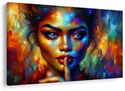 Картина на платно – Жена в абстрактни цветове