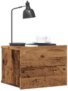 855944 vidaXL Нощно шкафче за стенен монтаж, старо дърво, 40x32x30 см