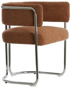 Светлокафяв тапициран трапезен стол с подлакътници Adante – Light &amp; Living