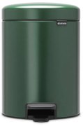 Кош за боклук с педал Brabantia NewIcon 1003199, 5 л, Плавно затваряне, Противоплъзгаща основа, Тъмнозелен