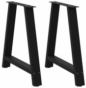 4012852 vidaXL Крака за трапезарна маса, А-образни, 2 бр., черни, 70x(72-73) см, стомана