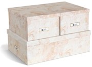Бежови картонени кутии за съхранение в комплект 3 бр. с капаци 31x47x15,5 cm Inge Paper Laminate – Bigso