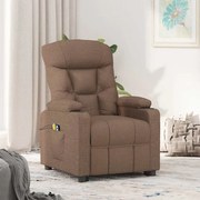3093471 vidaXL Изправящ масажен стол, кафяв, текстил