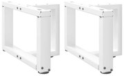 4013009 vidaXL Крака за масичка за кафе, Т-образни, 2 бр., бели, 50x25x(30-31) см, стомана