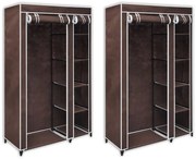 60722 vidaXL Текстилни гардероби, 2 бр, кафяви