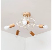 Плафонен полилей OXFORD 5xE27/15W/230V, цвят бор/кремав
