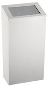 Dayco Кош за отпадъци, с натискащ се капак, метален, 21.5 х 30 х 40 cm, 25 L, бял