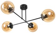 Плафон ГАРДА, черен/мед, 4xE27
