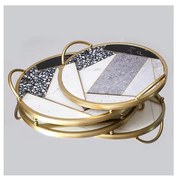 К-кт 2x Декоративен поднос Ø 35/30 cm златист