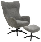 Антрацитно сив комплект от ухо и табуретка за крака Talgarth - Actona