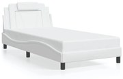 3208076 vidaXL Рамка за легло Viana без матрак, бяла, 100x200 см, изкуствена кожа