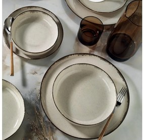 Комплект за хранене 18 части бежов/порцелан