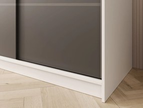 Гардероб Hansa 200 с плъзгащи врати-Бял-Черен