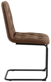 Кафяви трапезни столове от имитация на кожа в комплект от 2 бр. Kira – Actona