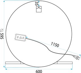 Огледало LED 60cm 102