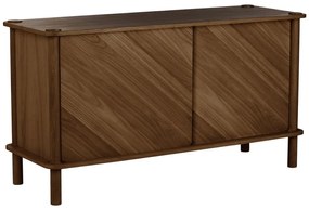 Кафяв скрин от масивен дъб с плъзгащи се врати 135x73,5x48 cm Italic – UMAGE