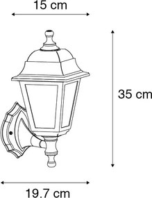 Външна стенна лампа антично злато IP44 - Capital