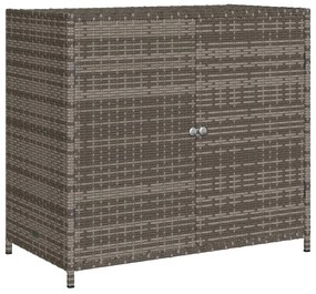 365545 vidaXL Градински шкаф за съхранение, сив, 83x45x76 см, полиратан