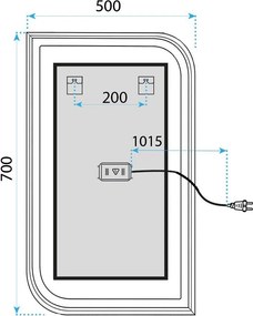 Огледало LED ZONE 70X50 BLACK