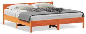 3216211 vidaXL Рамка за легло без матрак, восъчнокафяв, 200x200 см, бор масив