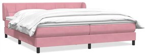 3317546 vidaXL Box Spring легло с матраци розово 200x210 cm кадифе
