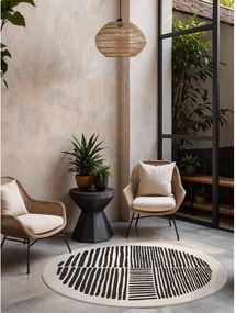 Черен/кремав кръгъл килим за открито и закрито ø 160 cm Haringey Bounds – Ted Baker