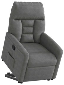 3303089 vidaXL Изправящ реклайнер стол, тъмносив, микрофибърен текстил