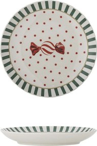 Бяла десертна глинена чиния с коледен мотив ø 16 cm Yule – Bloomingville