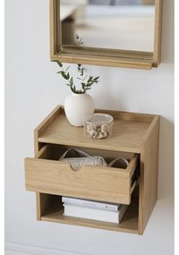 Висящо нощно шкафче с рафтове, изработено от дъбова дървесина в естествен цвят Hillmond - Rowico