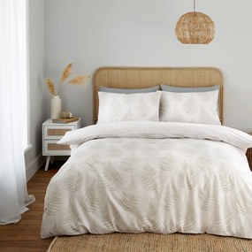 Бежово и кремаво спално бельо за двойно легло 200x200 cm Floral Foliage - Catherine Lansfield
