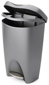 Сиво пластмасово кошче за боклук с педал 50 l Brim – Umbra