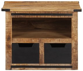 374054 vidaXL Кафе маса с чекмеджета, 50x50x40 см, мангово дърво масив