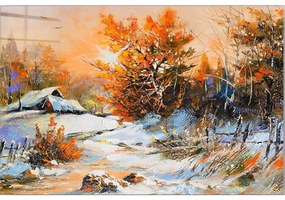 Картина върху стъкло 100x70 cm Winter - Wallity