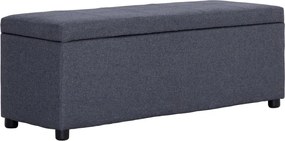 281318 vidaXL Пейка с отделение за съхранение, 116 см, тъмносива, полиестер