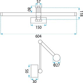 LED аплик за баня APP1900-1W 60cm BRUSH GOLD