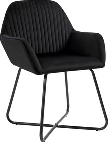 277011 vidaXL Трапезни столове, 4 бр, черни, кадифе