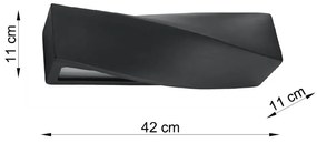 Черна керамична стенна лампа Taurus - Sollux